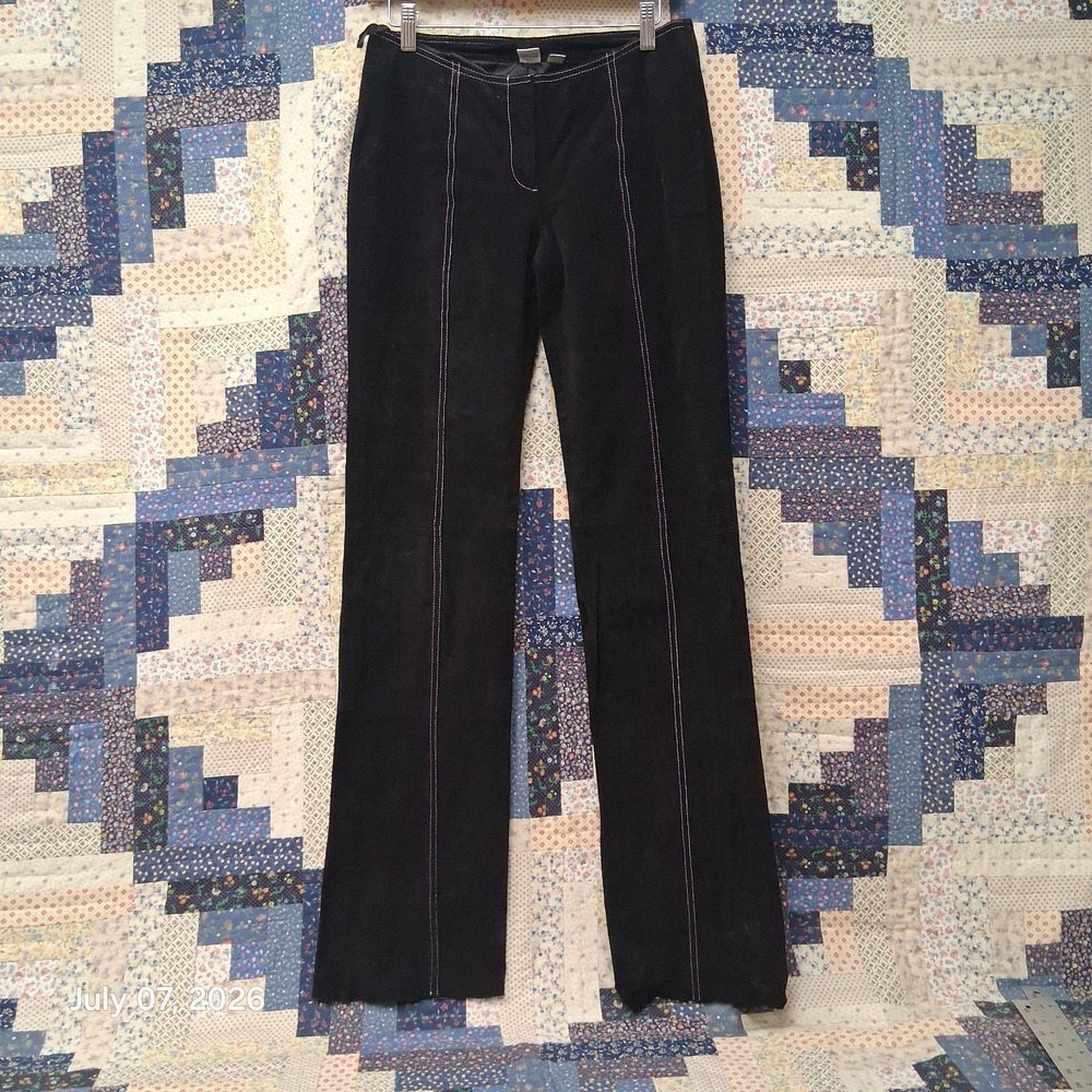 Wilsons Leather Maxima Suede Pants Womens Size 4 Black Straight Leg